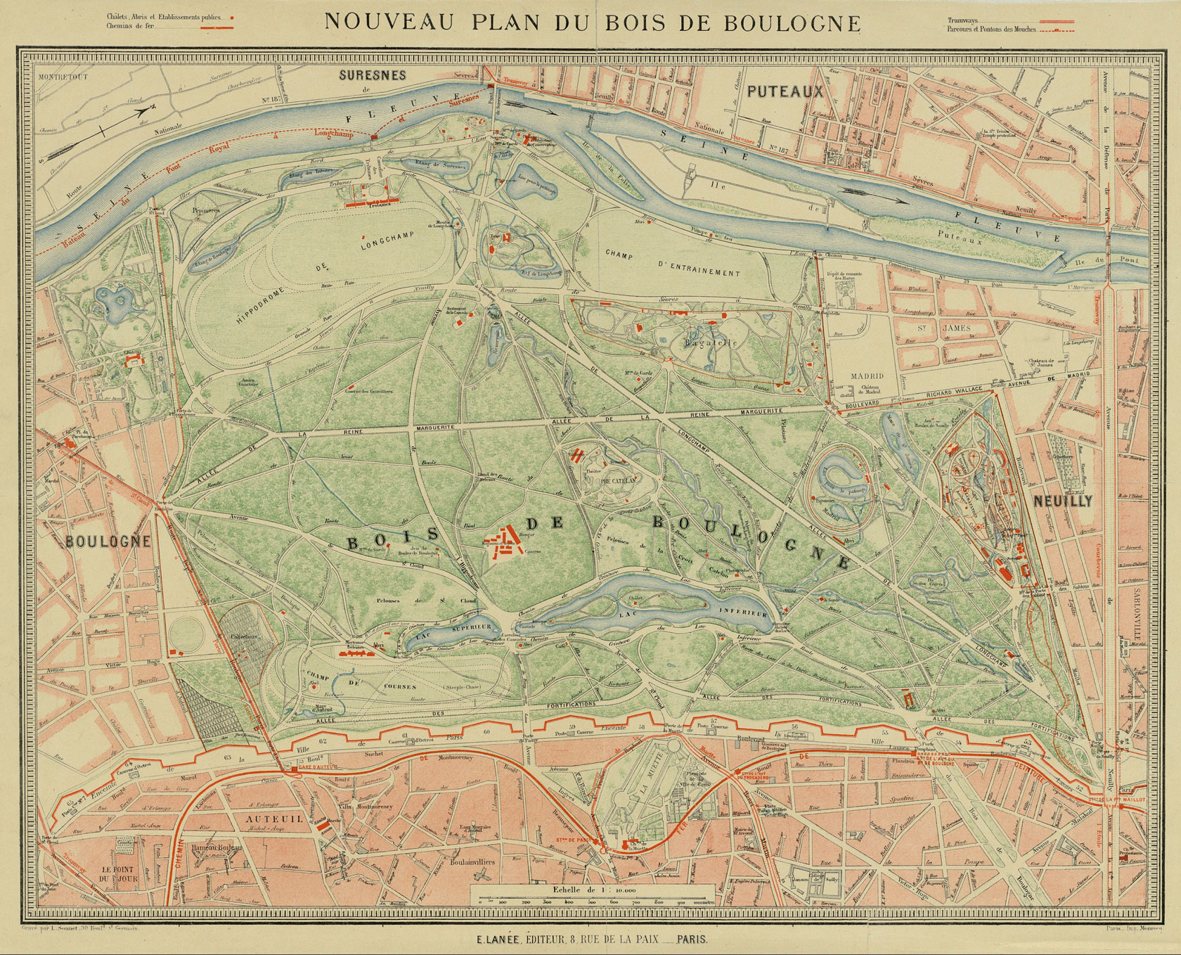 Nouveau plan du Bois de Boulogne, 1925