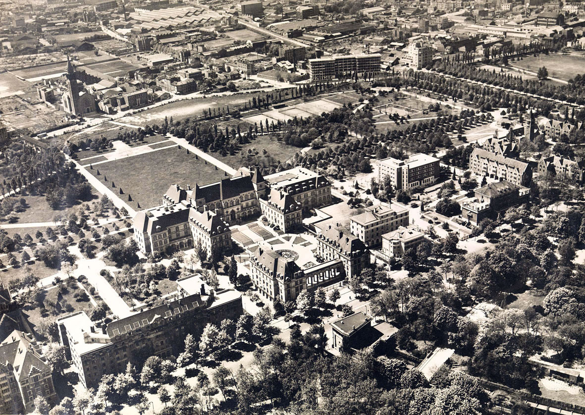 La Cité universitaire avant le périphérique et l’embranchement de l’autoroute du Sud, vers 1950