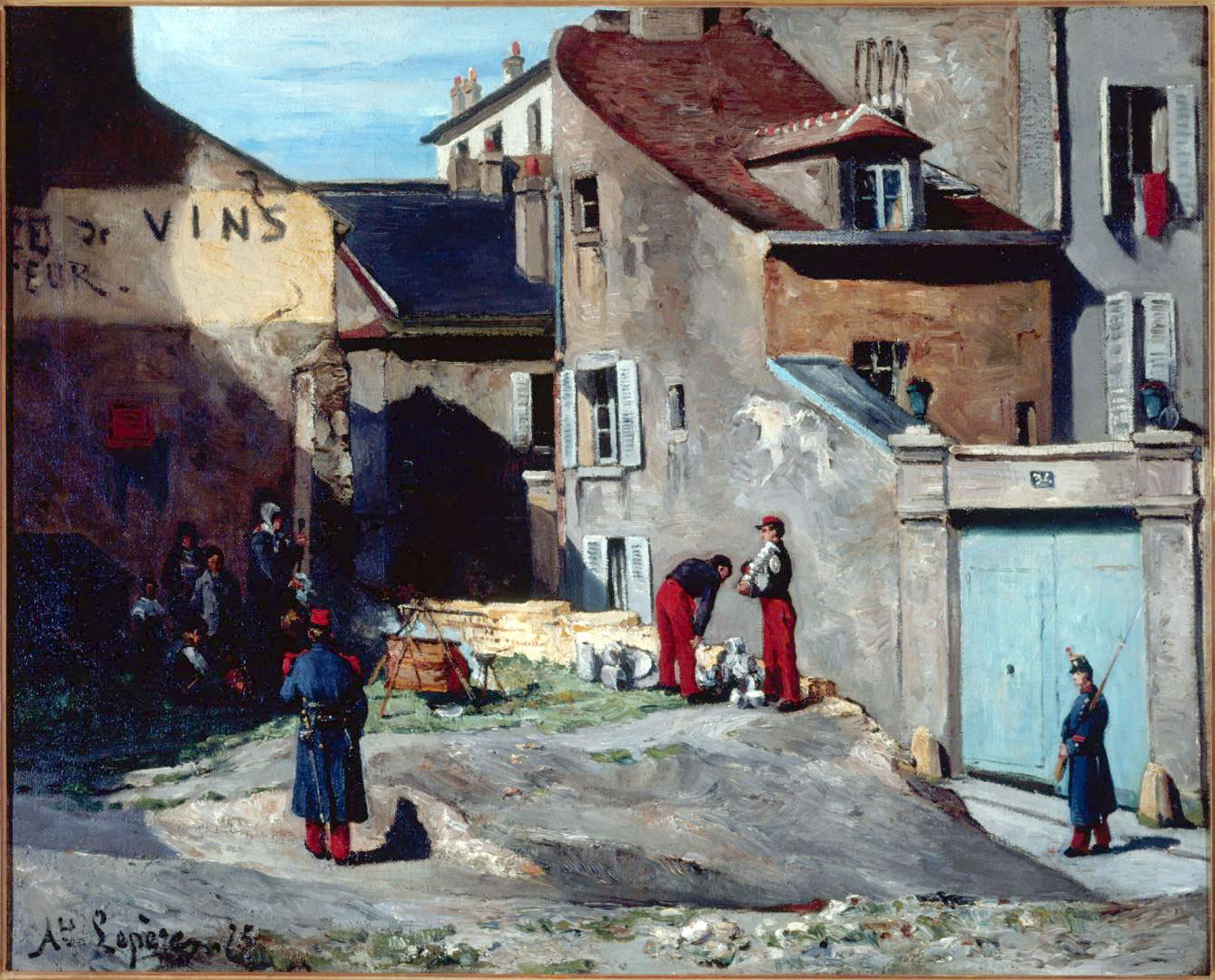 Épisode de la Commune, rue des Rosiers, à Montmartre, Auguste Lepère, 1875