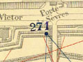 271-Javel - Porte de Sèvres - Le champ de manœuvres, en face, a laissé place à l'Aquaboulevard et à l'héliport de Paris- vers banlieue (15e)